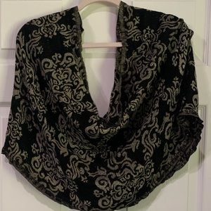 Apt. 9 Black & Metallic Gold Eternity Scarf